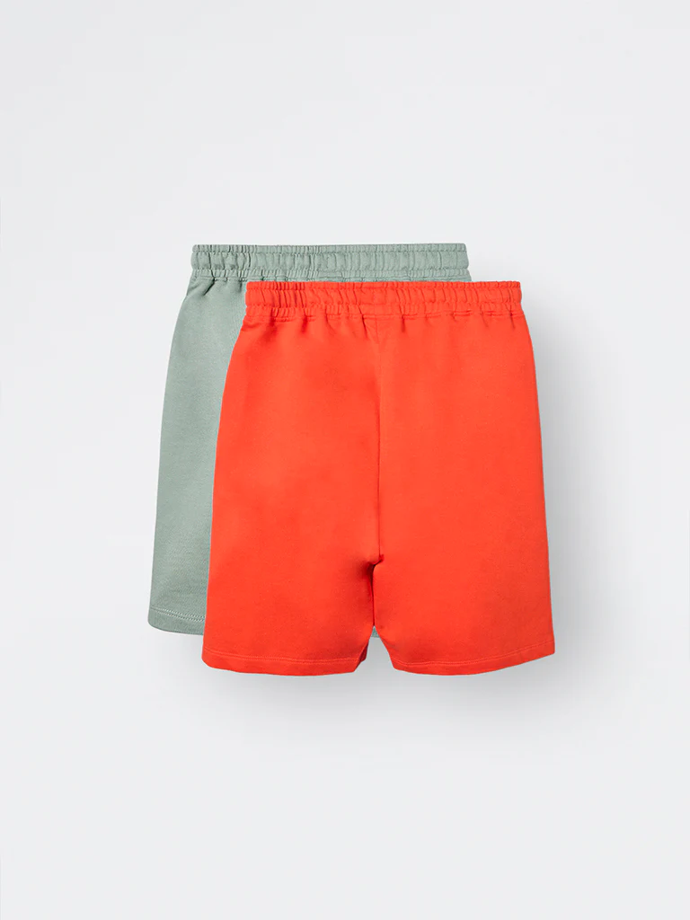 2-Pack HOP Kids Boys Red Mid-Rise Cotton Shorts - Image 2
