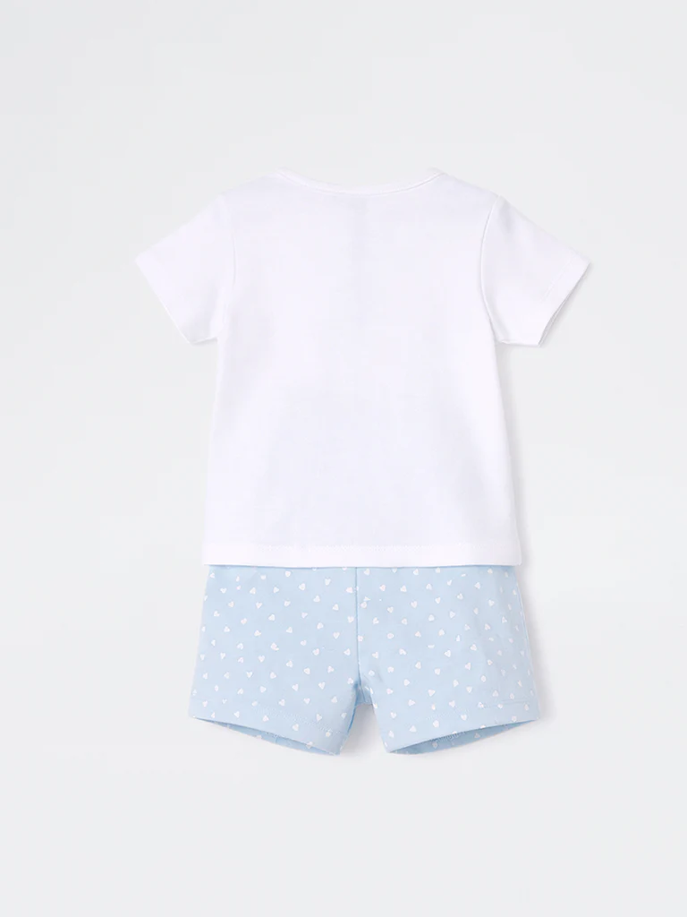 2-Piece HOP Baby Girls White Animal Printed Cotton Set - Image 3