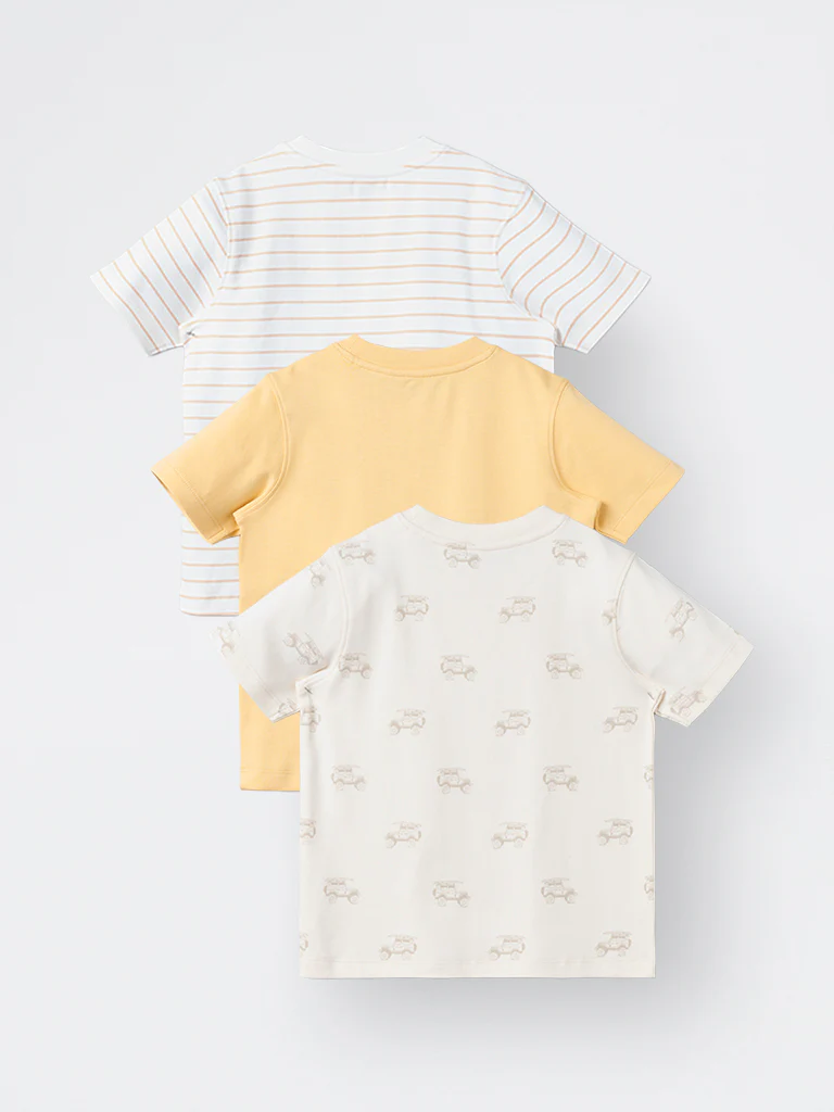 3-Pack HOP Kids Boys Multicolour Printed Cotton T-Shirt - Exclusive - Image 5