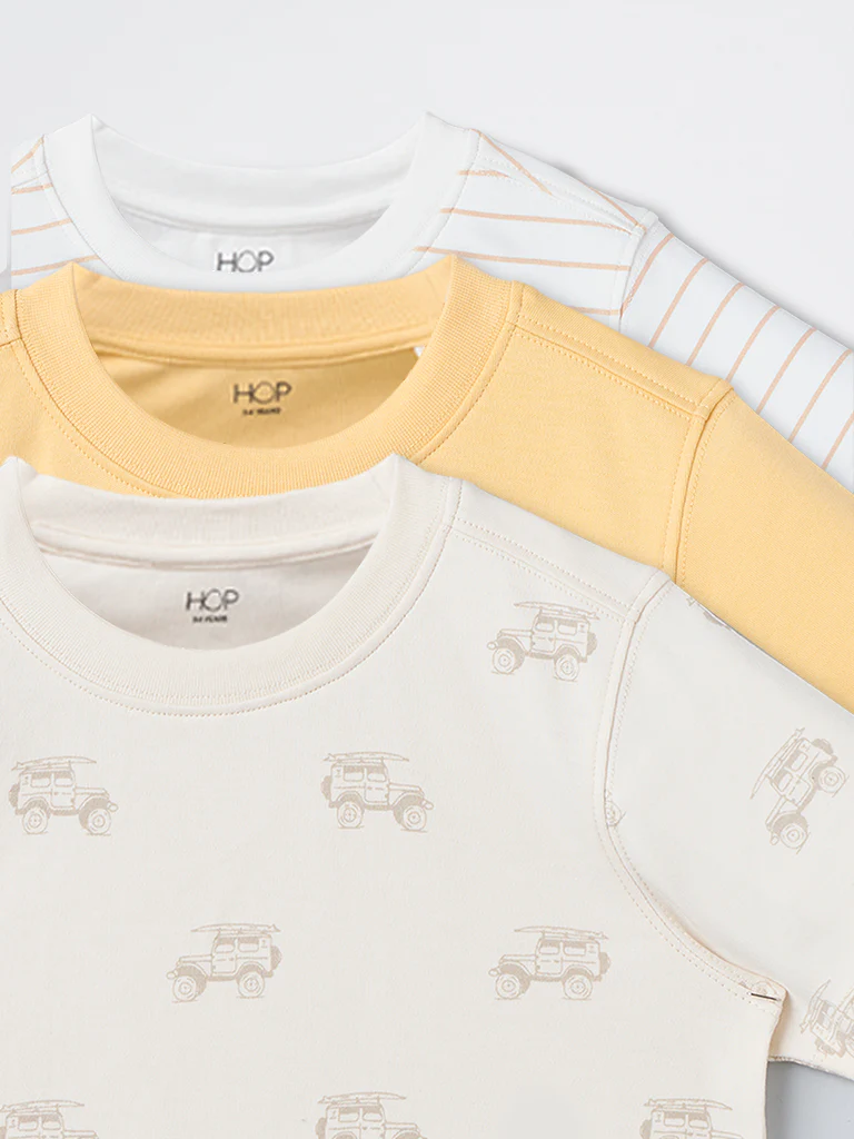 3-Pack HOP Kids Boys Multicolour Printed Cotton T-Shirt - Exclusive - Image 6