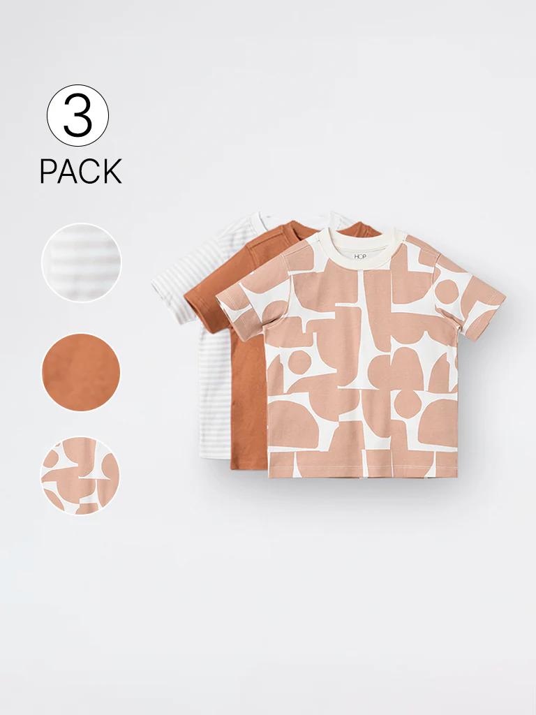 3-Pack HOP Kids Boys Multicolour Printed Cotton T-Shirts - Exclusive - Image 4