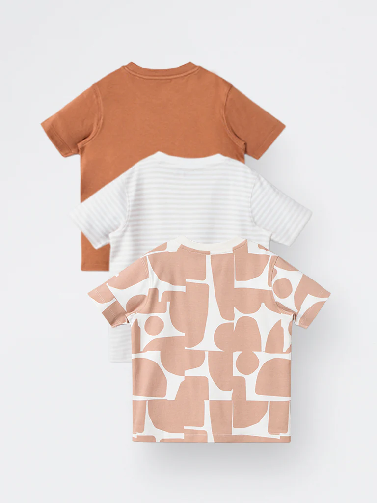 3-Pack HOP Kids Boys Multicolour Printed Cotton T-Shirts - Exclusive - Image 5