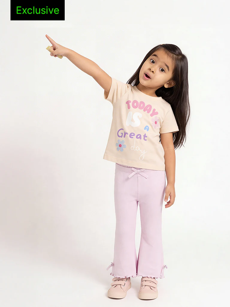 3-Pack HOP Kids Girls Light Pink Printed Cotton T-Shirts - Exclusive