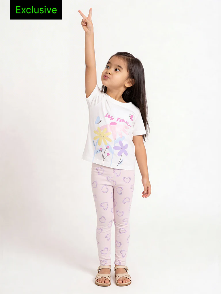 3-Pack HOP Kids Girls Multicolour Print Cotton T-Shirts - Exclusive