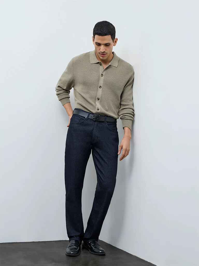 Ascot Beige Knit-Textured Relaxed-Fit Sweater - Image 2