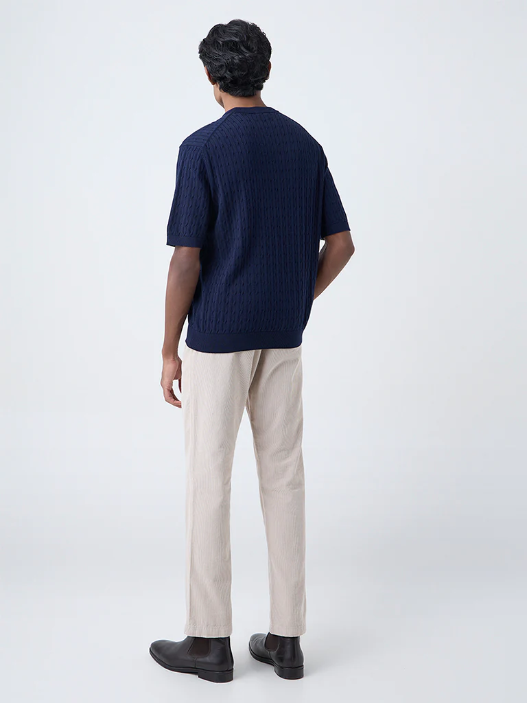 Ascot Beige Mid-Rise Relaxed-Fit Corduroy Chinos - Image 5