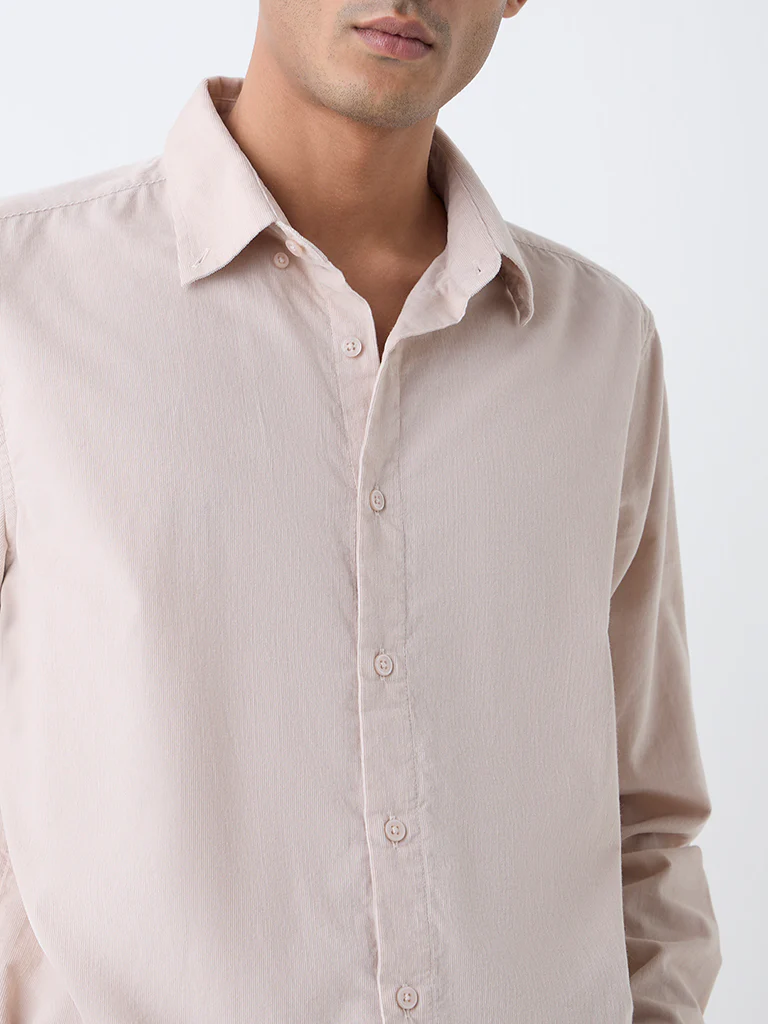 Ascot Beige Relaxed-Fit Corduroy Shirt - Image 4
