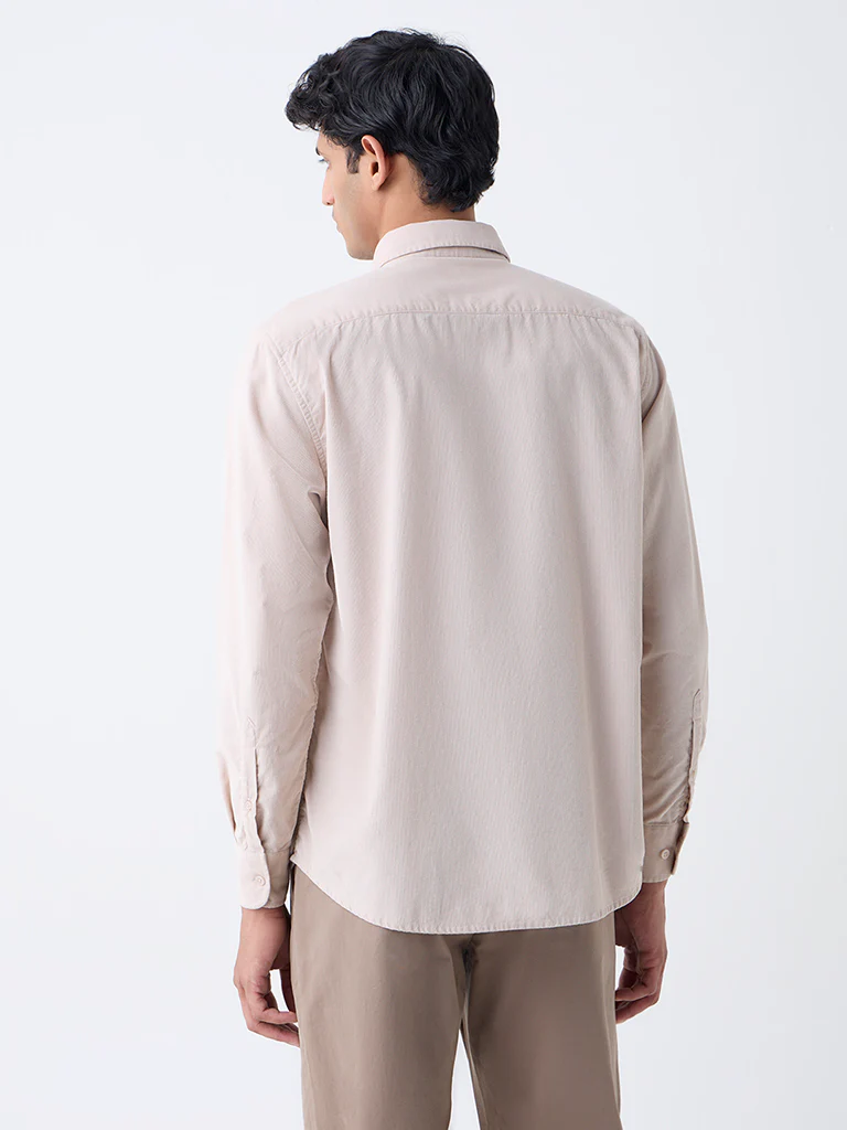 Ascot Beige Relaxed-Fit Corduroy Shirt - Image 5