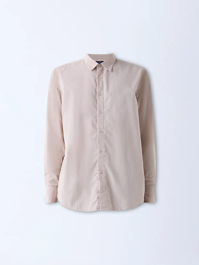 Ascot Beige Relaxed-Fit Corduroy Shirt - Image 6