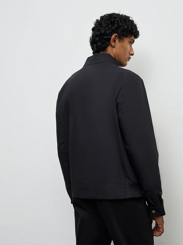 Ascot Black Relaxed-Fit Cotton-Blend Jacket - Image 4