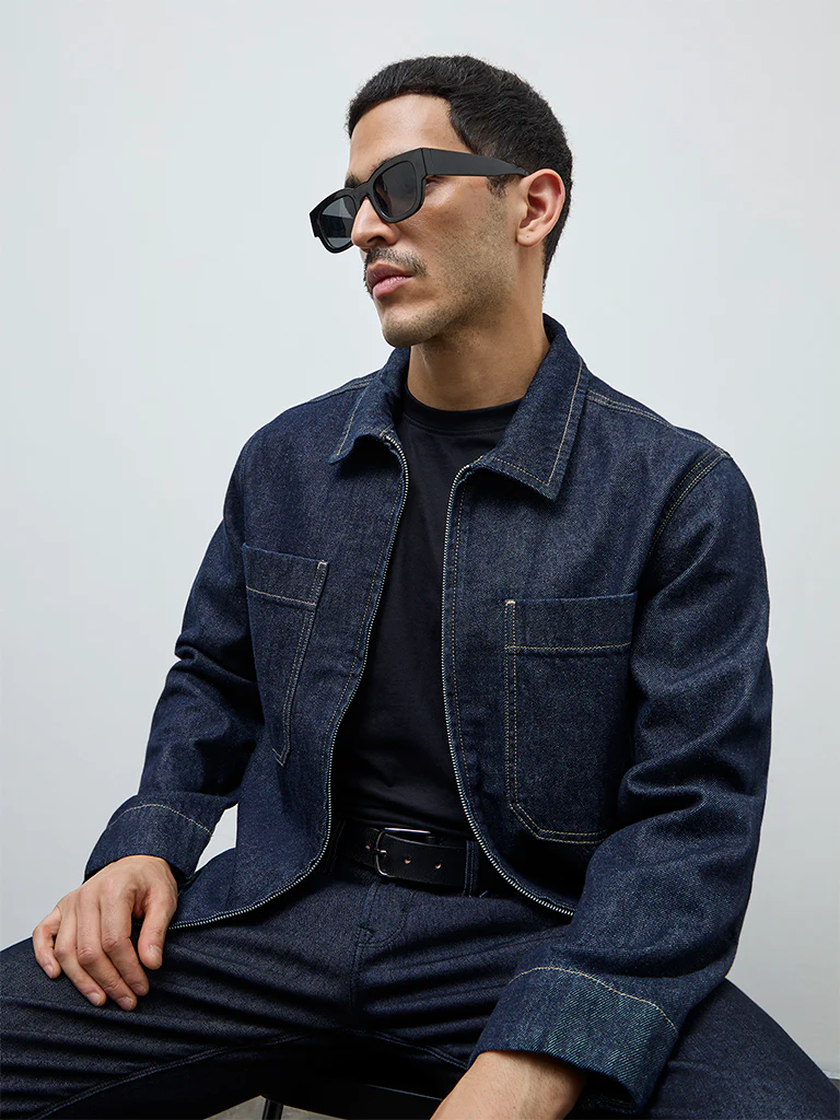 Ascot Blue Relaxed-Fit Denim Jacket