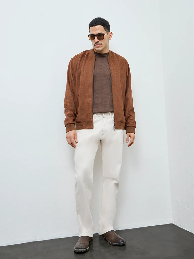 Ascot Brown Relaxed-Fit Suede Jacket - Image 3