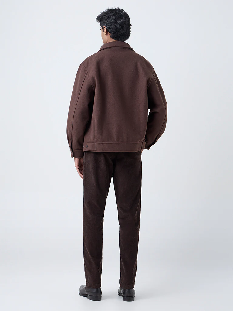 Ascot Dark Brown Mid-Rise Relaxed-Fit Corduroy Chinos - Image 5