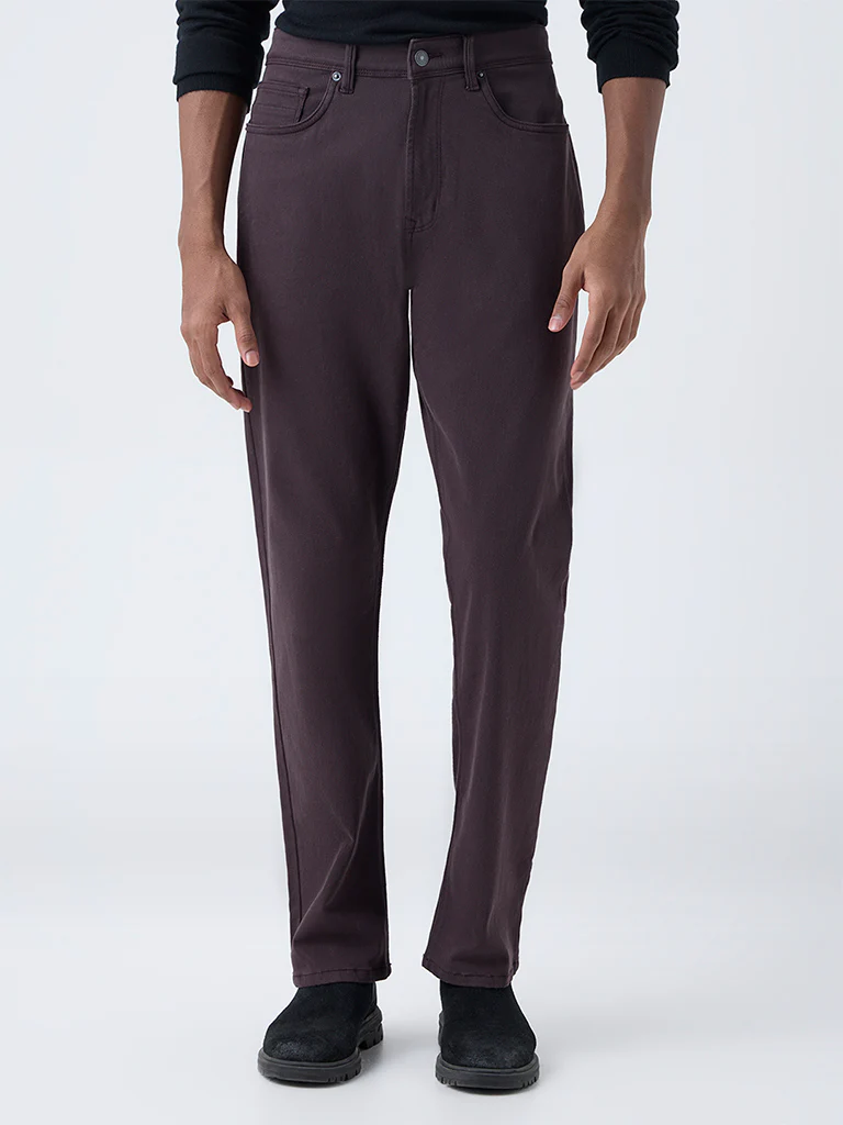 Ascot Dark Brown Mid-Rise Relaxed-Fit Jeans - Image 2