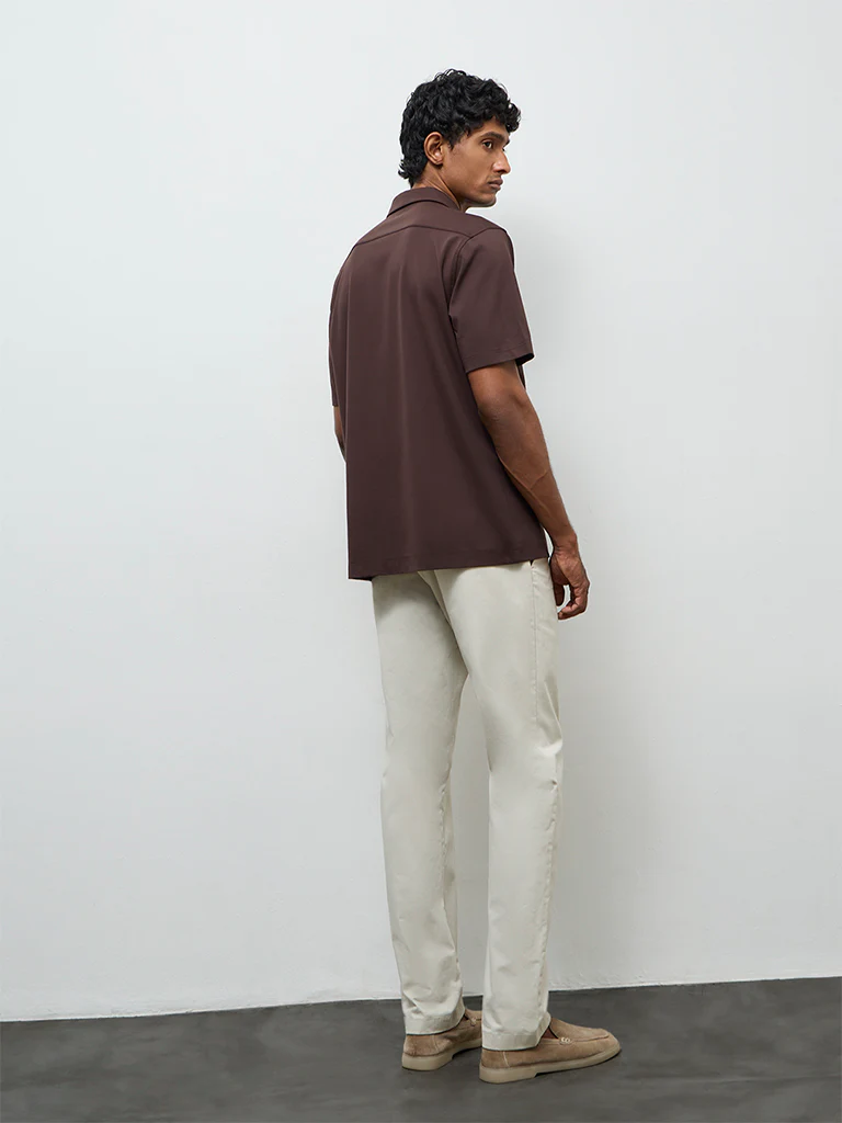 Ascot Dark Brown Relaxed Fit Shirt - Image 5