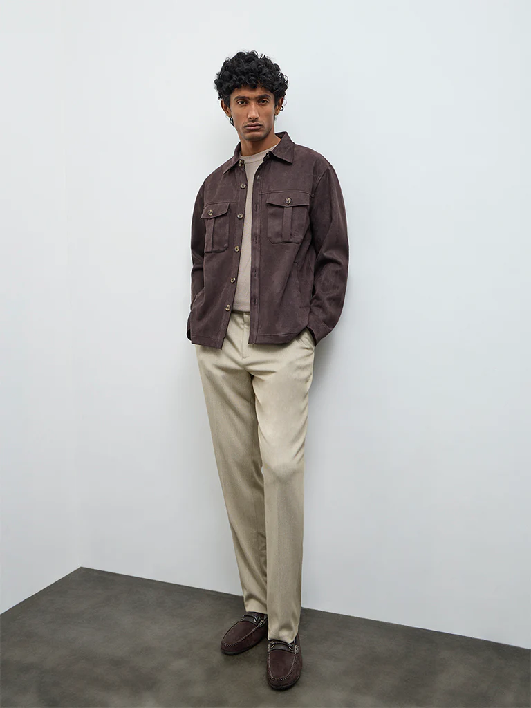 Ascot Dark Brown Relaxed-Fit Suede Jacket
