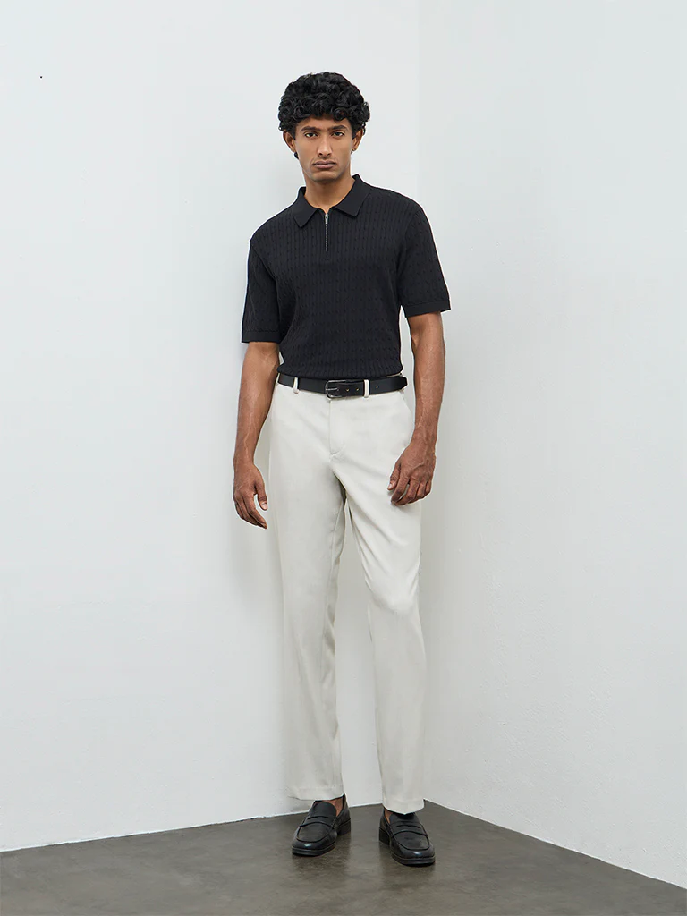 Ascot Light Beige Relaxed-Fit Mid-Rise Chinos