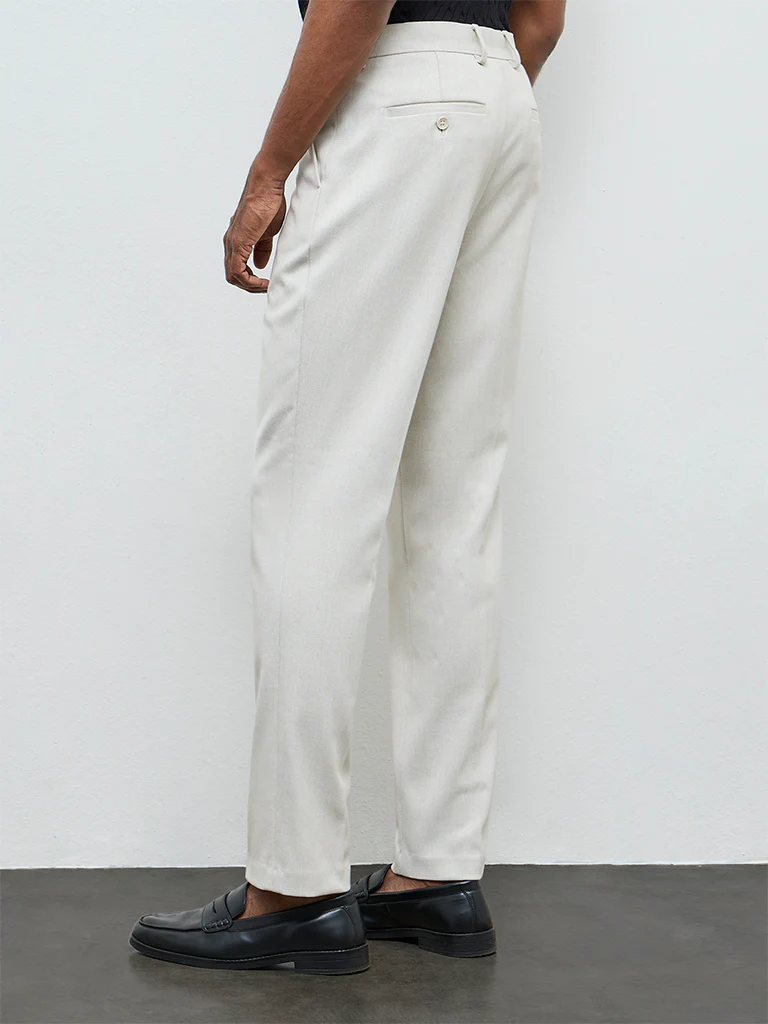 Ascot Light Beige Relaxed-Fit Mid-Rise Chinos - Image 5