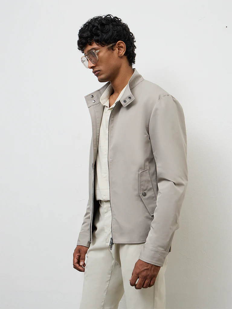 Ascot Light Taupe Relaxed-Fit Cotton-Blend Jacket - Image 2