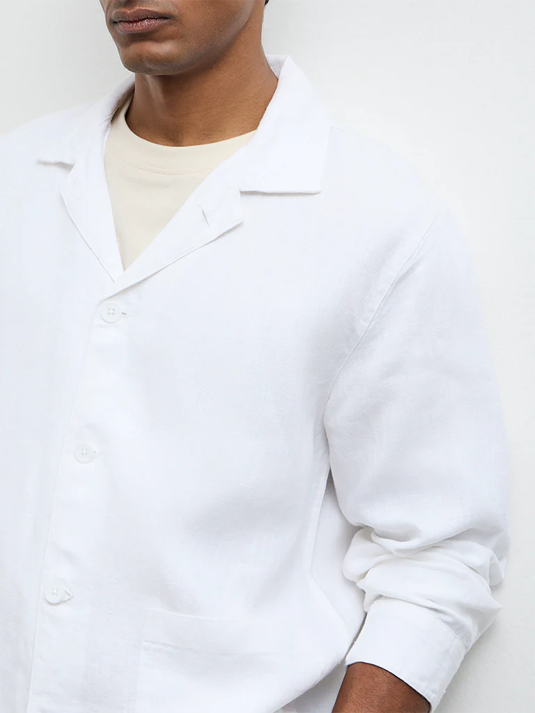 Ascot Off-White Relaxed-Fit Linen Jacket - Image 3