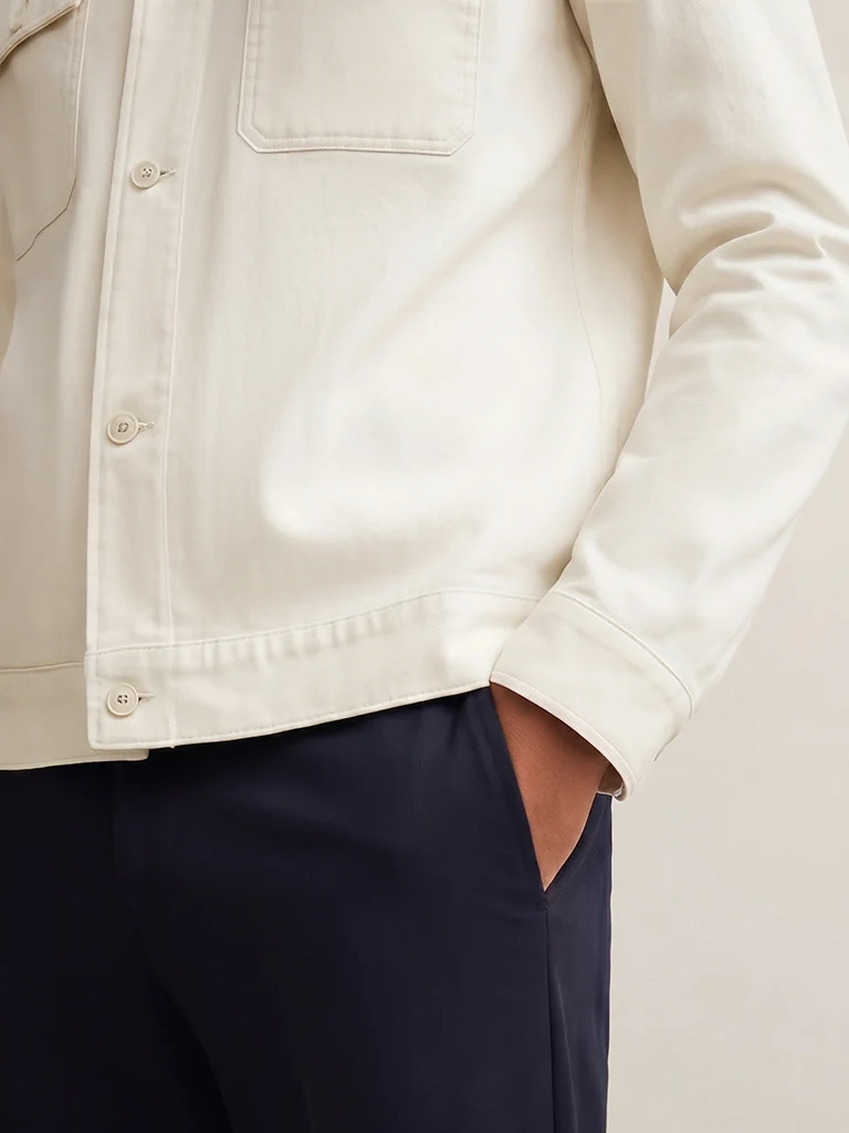 Ascot Off-White Relaxed-Fit Linen Jacket - Image 3