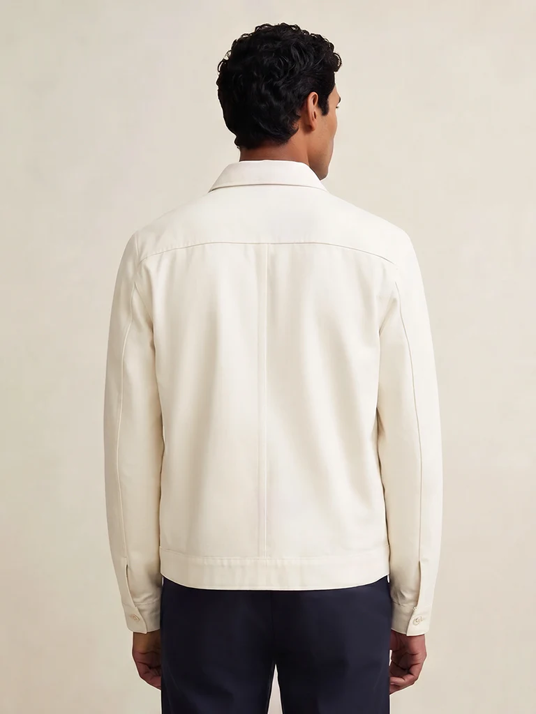 Ascot Off-White Relaxed-Fit Linen Jacket - Image 4