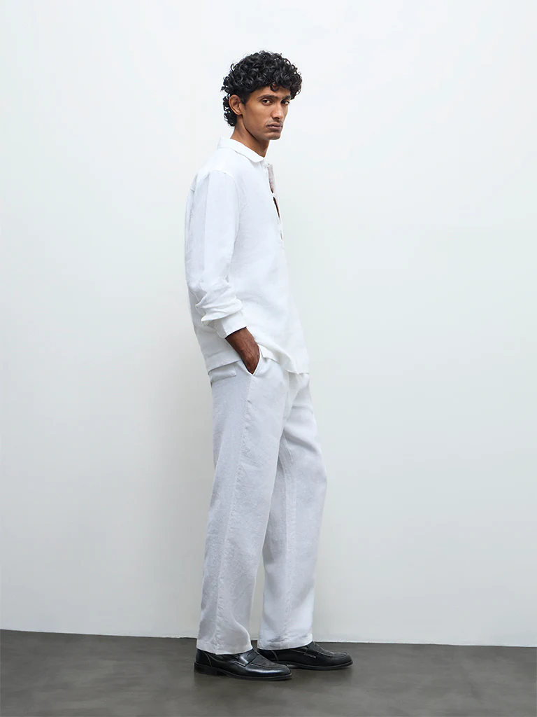 Ascot Off-White Relaxed-Fit Linen Shirt - Image 3
