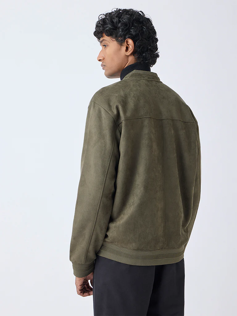 Ascot Olive Relaxed-Fit Suede Jacket - Image 5