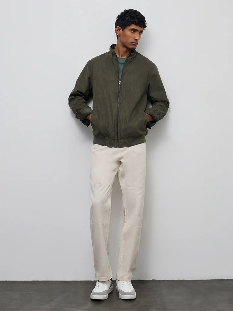 Ascot Olive Relaxed-Fit Suede Jacket - Image 2