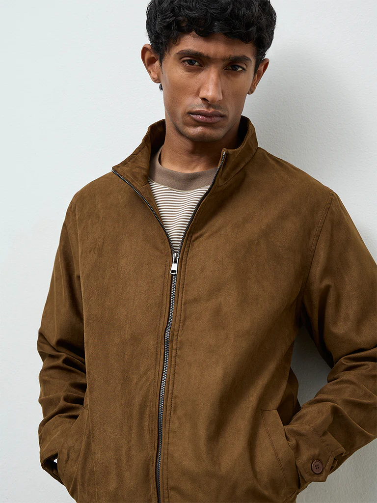 Ascot Tan Relaxed-Fit Suede Jacket - Image 3
