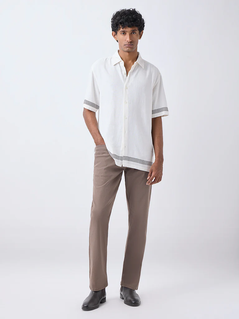 Ascot Taupe Relaxed-Fit Mid-Rise Jeans