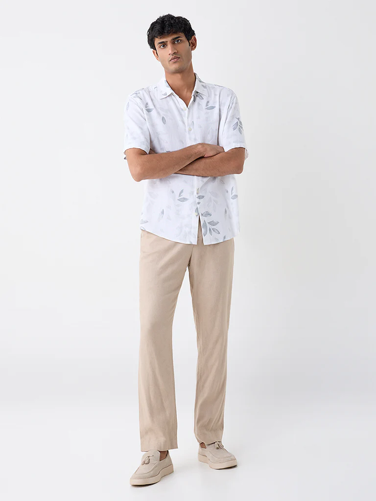 Ascot White Botanical Design Relaxed-Fit Shirt - Image 2