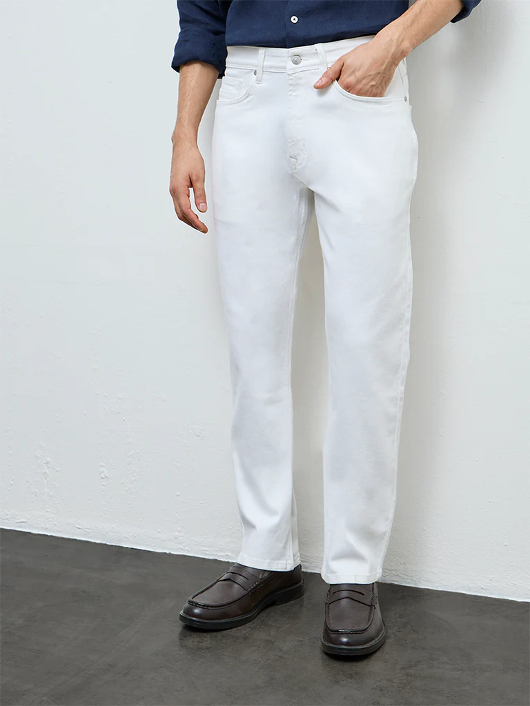 Ascot White Relaxed-Fit Mid-Rise Jeans - Image 2