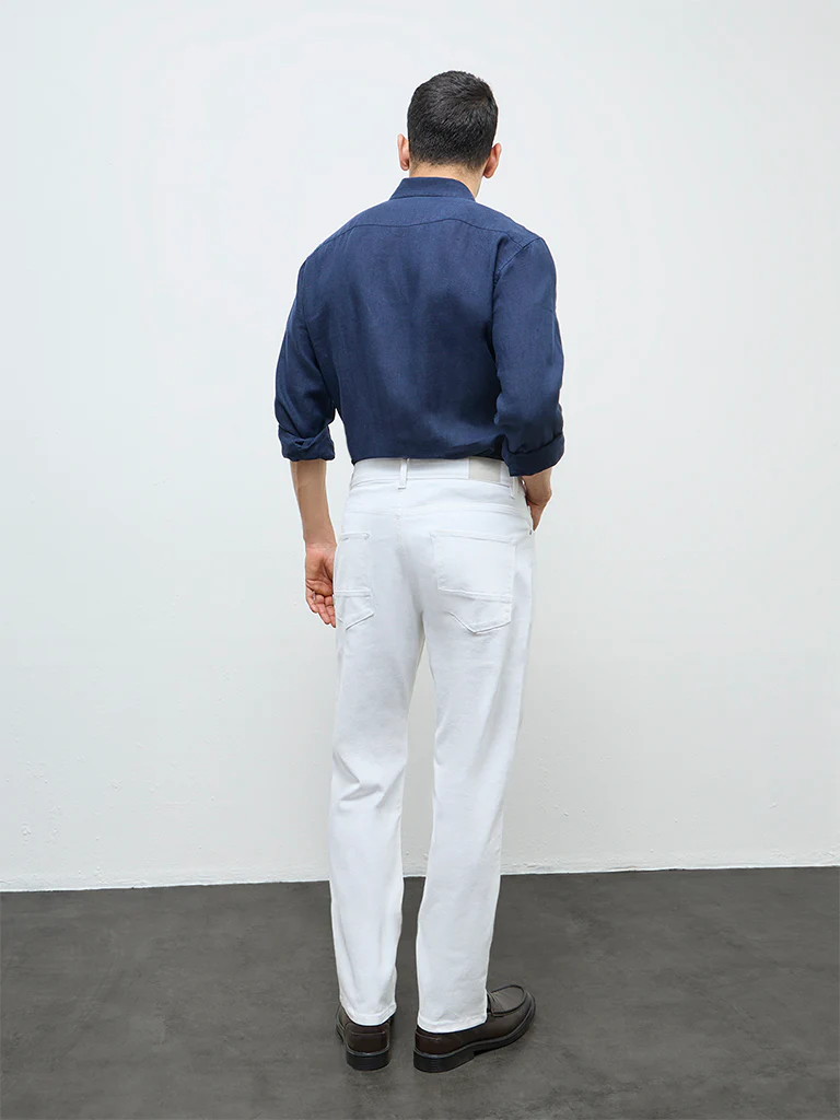 Ascot White Relaxed-Fit Mid-Rise Jeans - Image 4