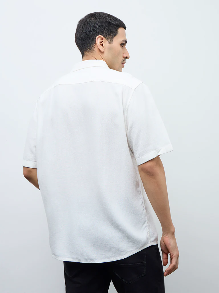 Ascot White Stripe Printed Relaxed-Fit Shirt - Image 5
