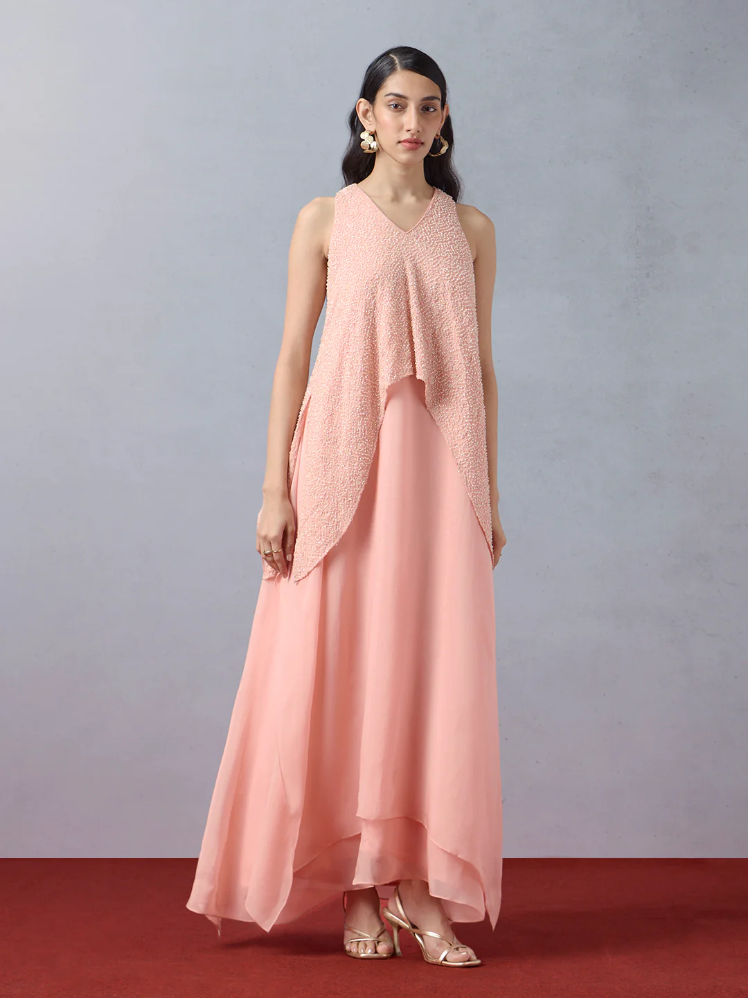 Beaded Maxi Dress - Pink - Image 2