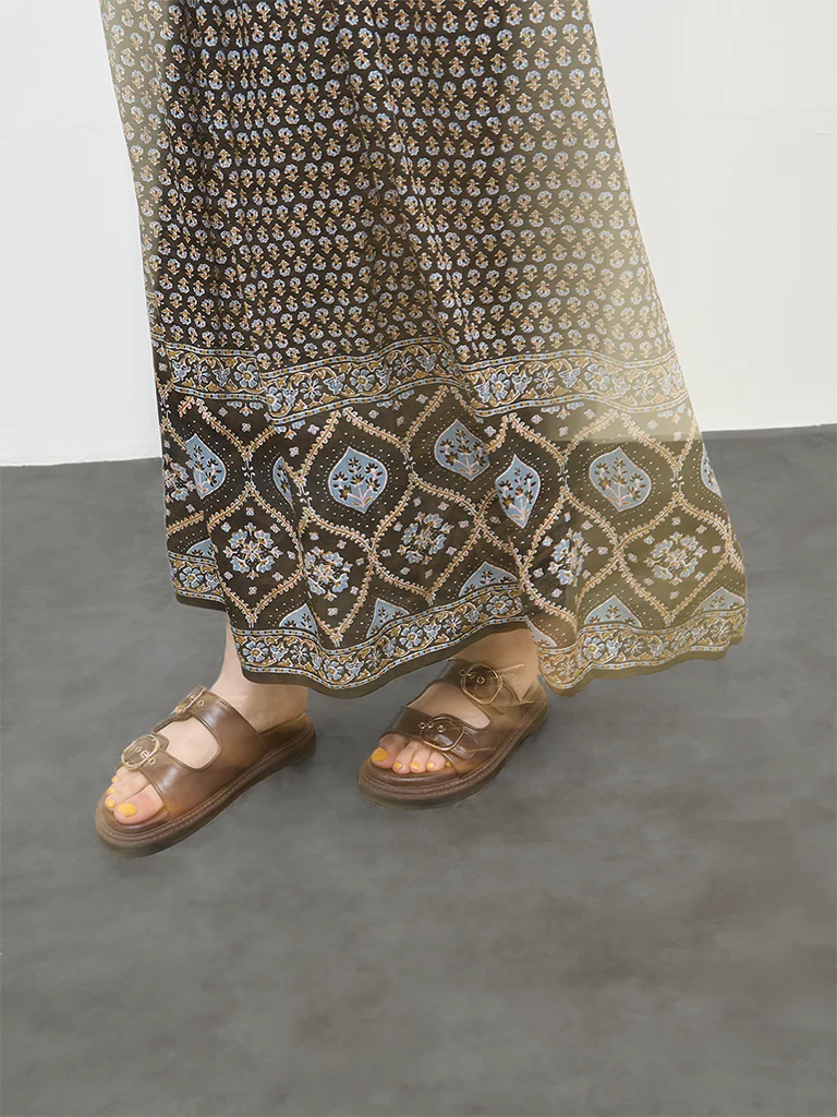Bombay Paisley Black Printed High-Rise Cotton-Blend Skirt - Image 3