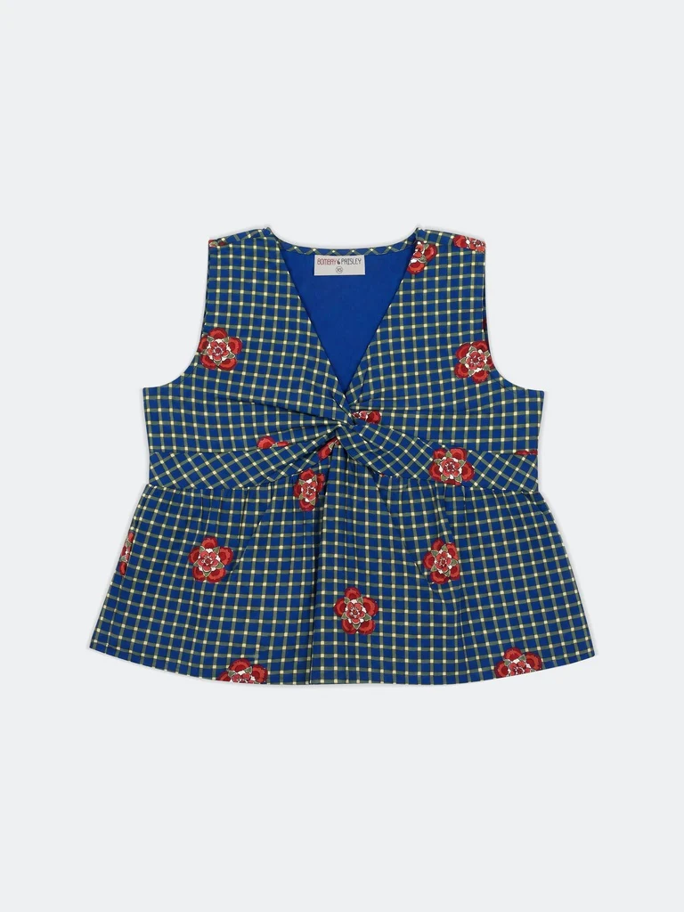 Bombay Paisley Blue Printed Cotton Top - Image 5