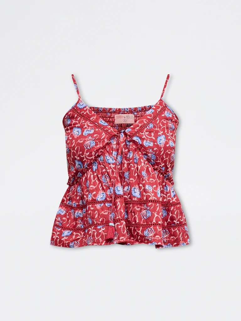 Bombay Paisley Red Floral Top - Image 5