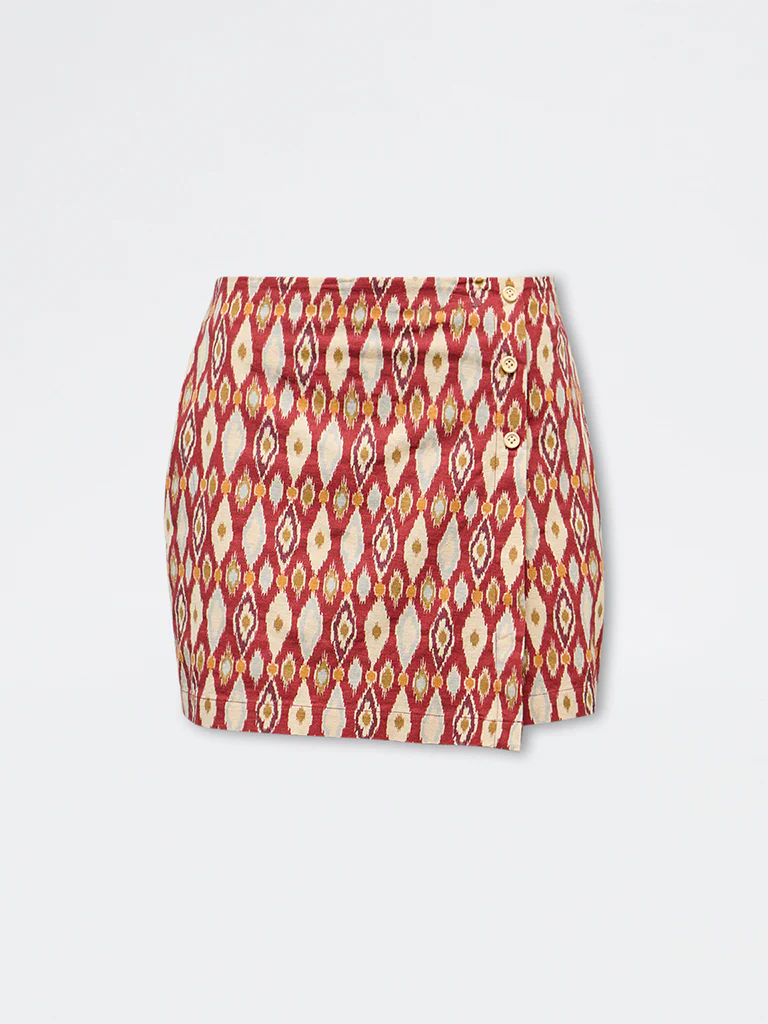 Bombay Paisley Red Printed Cotton Skorts - Image 5