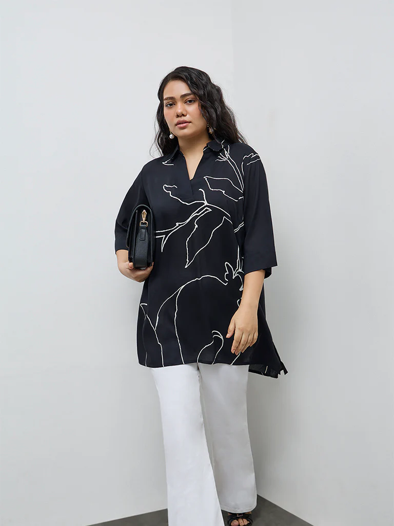 Diza Black Anar Printed Tunic - Image 2
