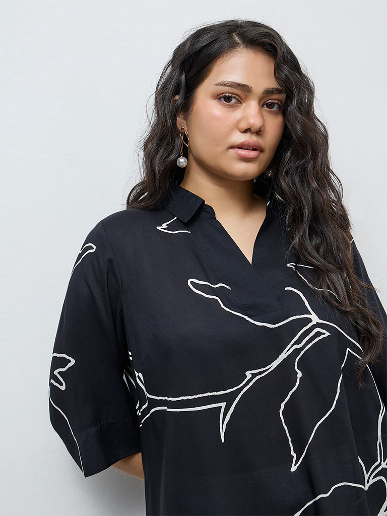 Diza Black Anar Printed Tunic - Image 3