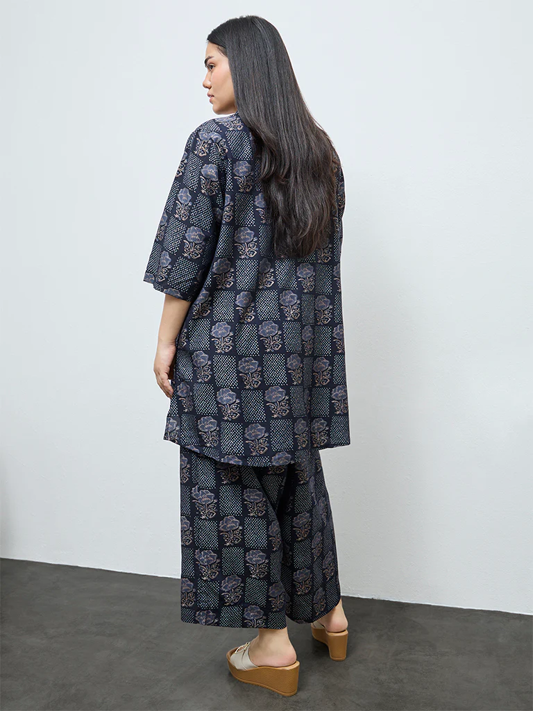 Diza Black Floral Design Tunic - Image 4
