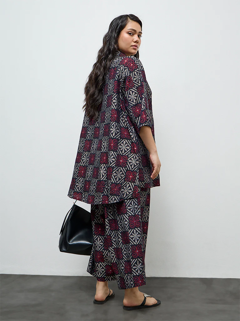 Diza Black Printed High-Low Tunic - Image 4