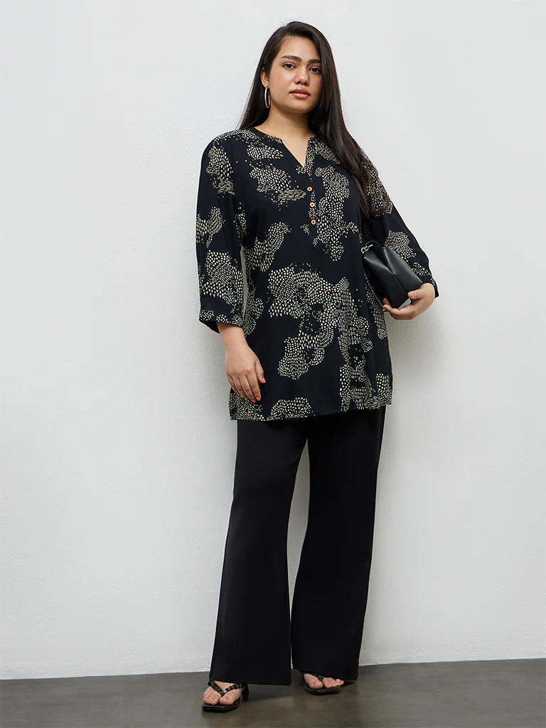 Diza Black Printed Tunic