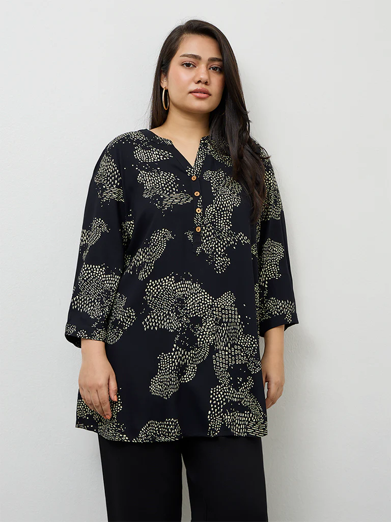 Diza Black Printed Tunic - Image 2