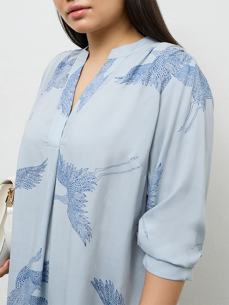 Diza Blue Bird Printed Tunic - Image 3