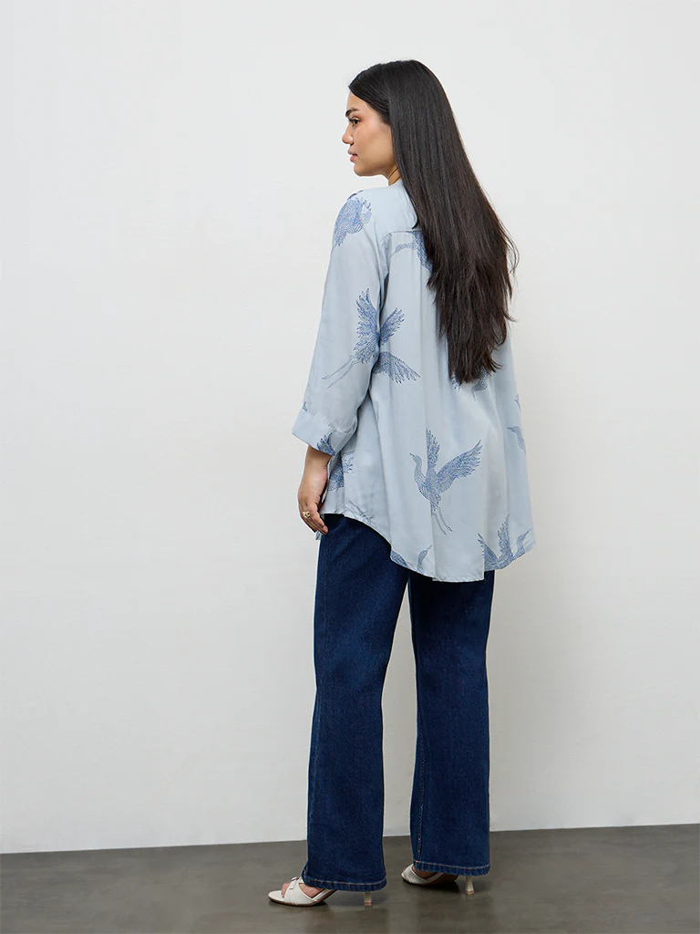 Diza Blue Bird Printed Tunic - Image 4