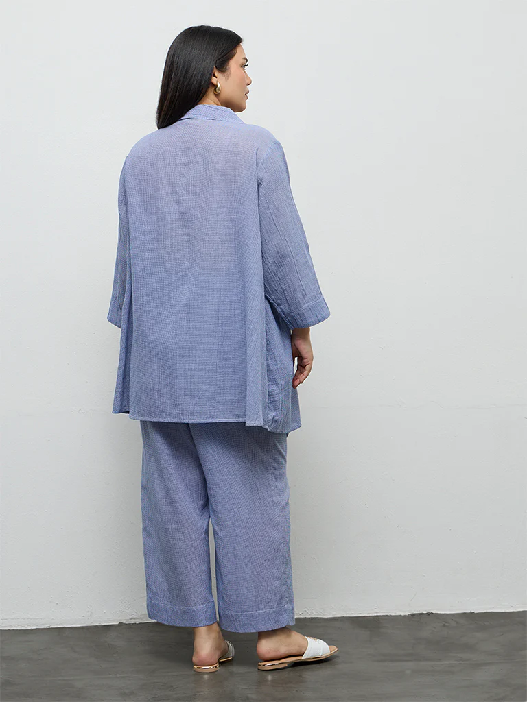 Diza Blue Floral Embellished Cotton Tunic - Image 4