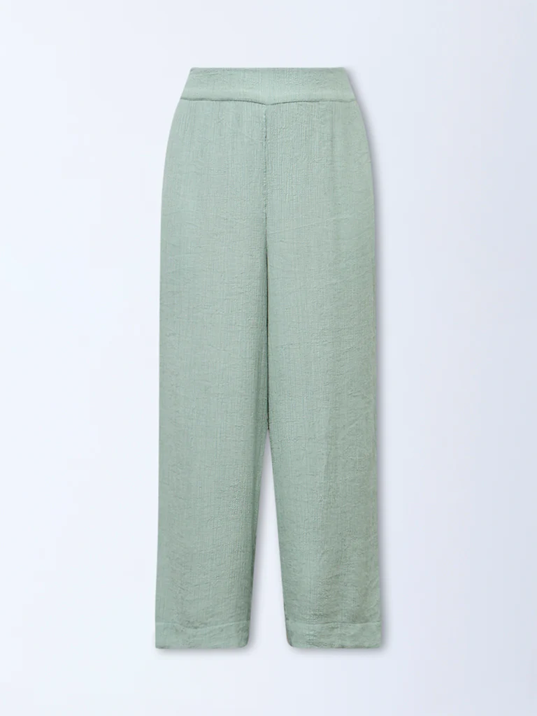 Diza Mint Textured Pants - Image 5